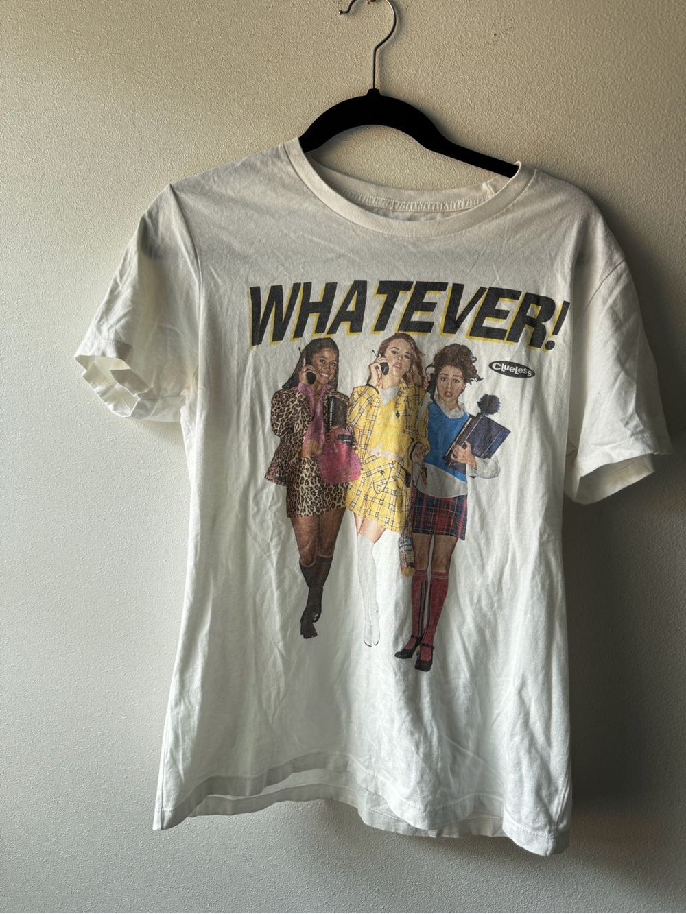 Whatever! Clueless Graphic Tee - White with Yellow Accents
